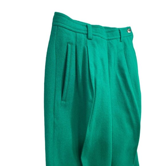 Size 5/6 Gap Vintage 1980s Kelly Green New Women's Wool Blend Lined Pants - Picture 2 of 8